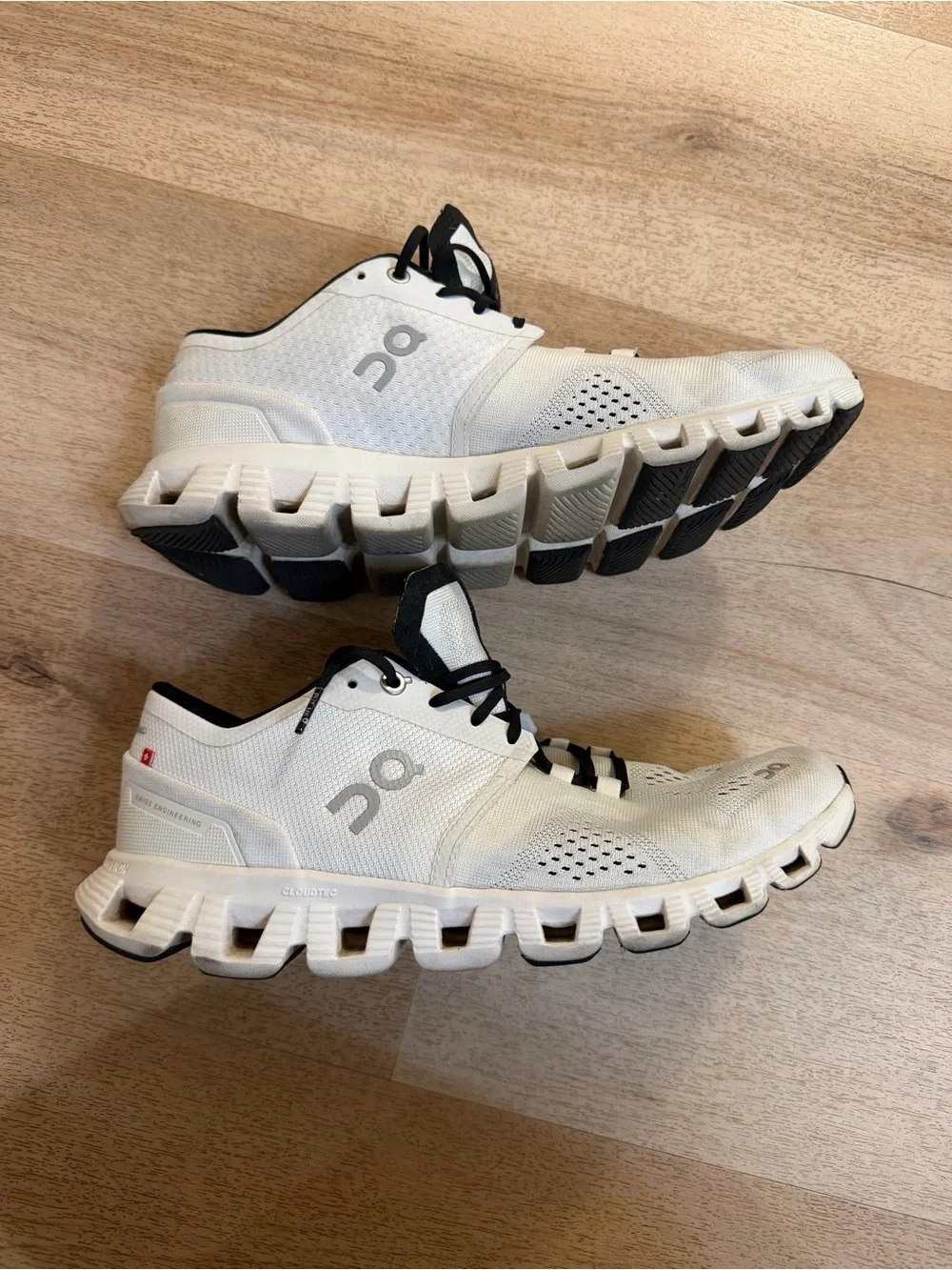 On Women’s Running Shoe — White with Black Accents
